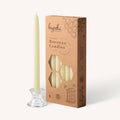 White Beeswax Taper Candles | 10-Hour Burn | Handmade in USA | 12-Pack