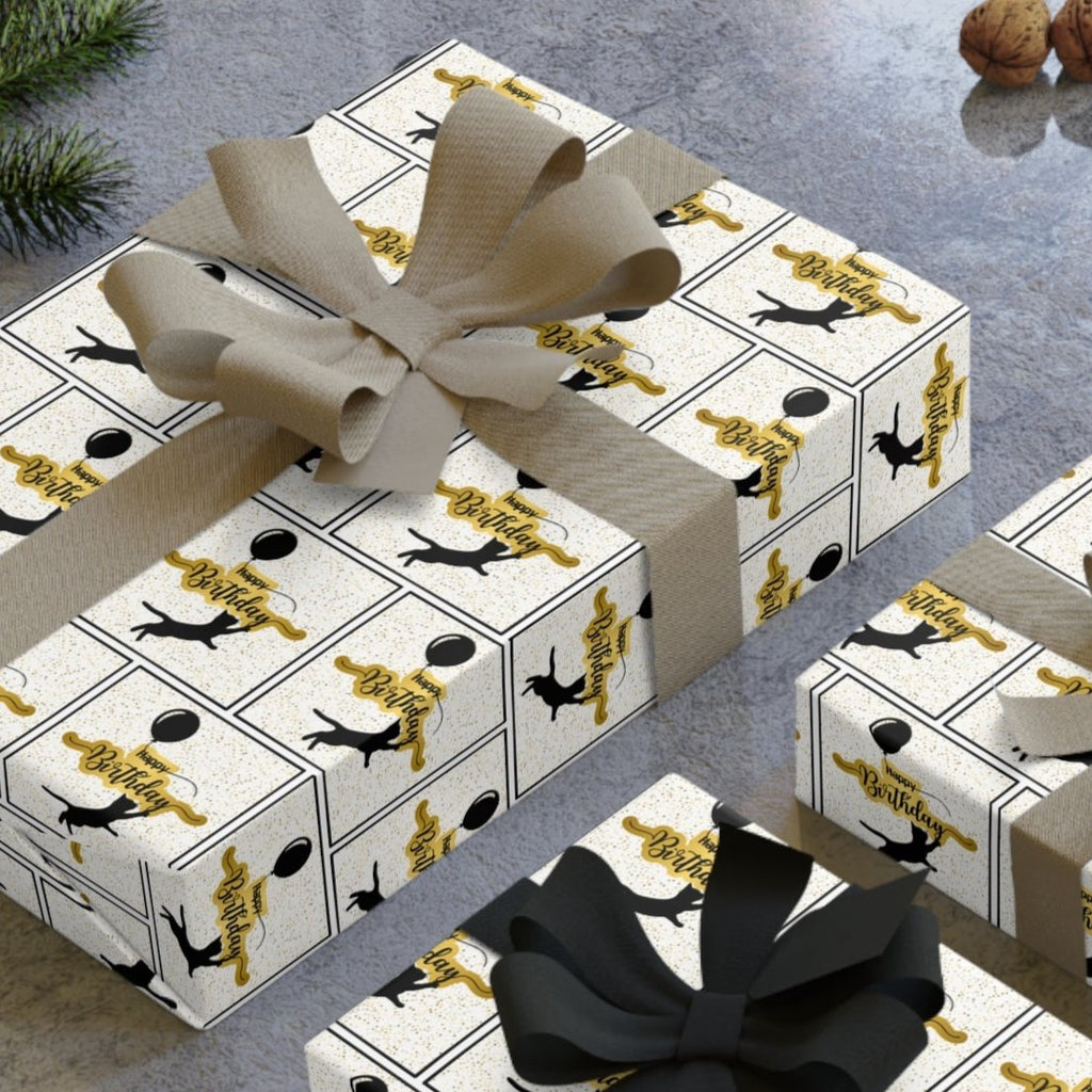 Happy Birthday Kitty Wrapping Paper — Balloons & Cats, 1 Roll