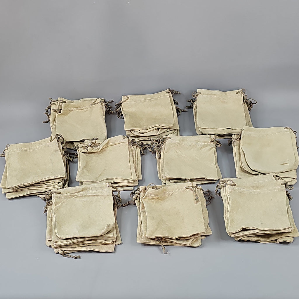 Tan Drawstring Pouches — 100 Count, 4.75"