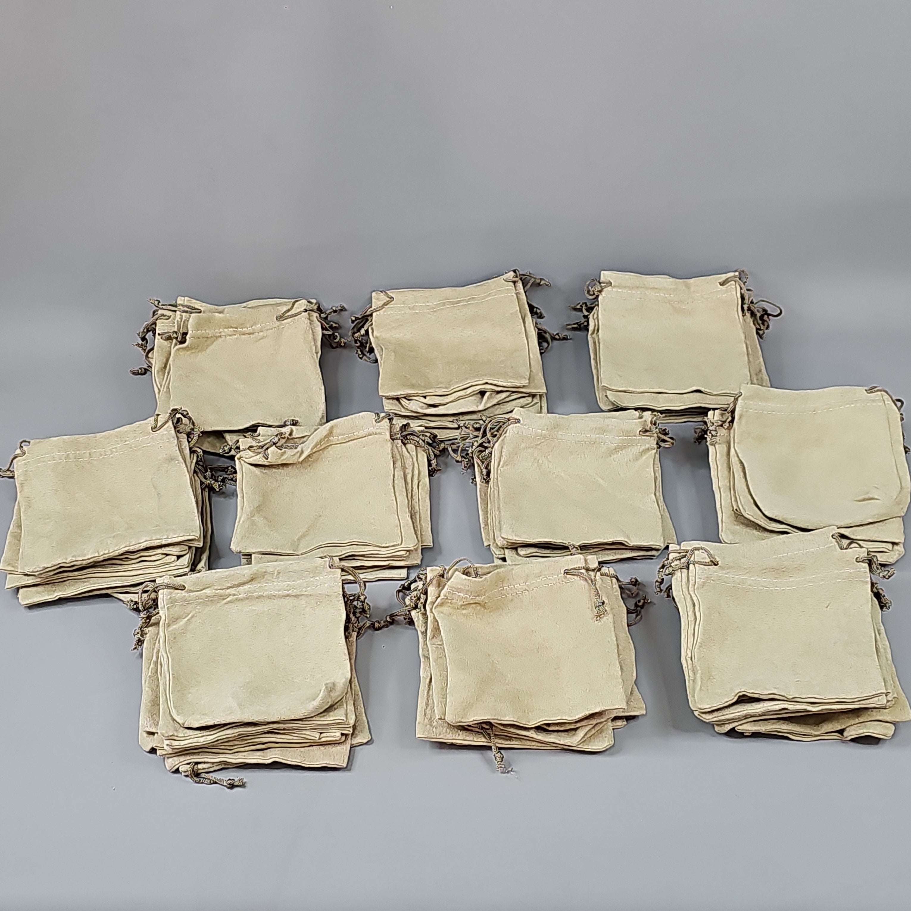 Tan Drawstring Pouches — 100 Count, 4.75"