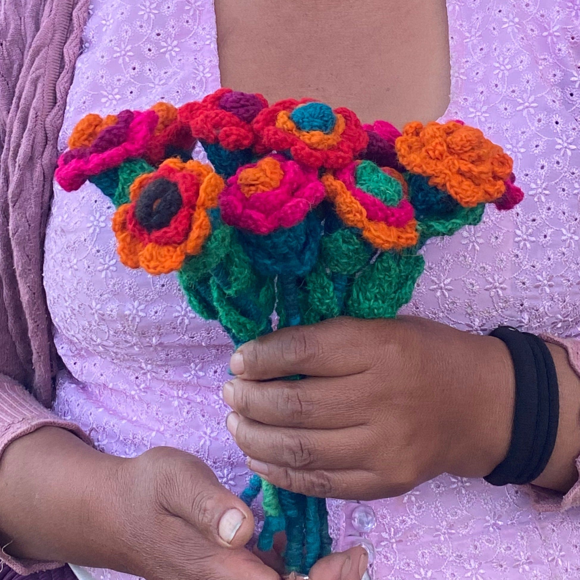 Handmade Wool Crochet Flower – Fair Trade Artisan Floral Decoration