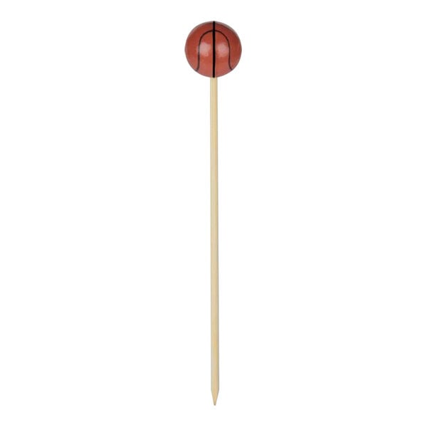 Basketball Bamboo Cocktail Picks — 4.75", 100 or 1000 Count