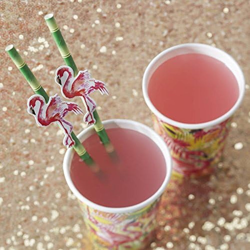 Bamboo Print Biodegradable Paper Straws — Box of 100
