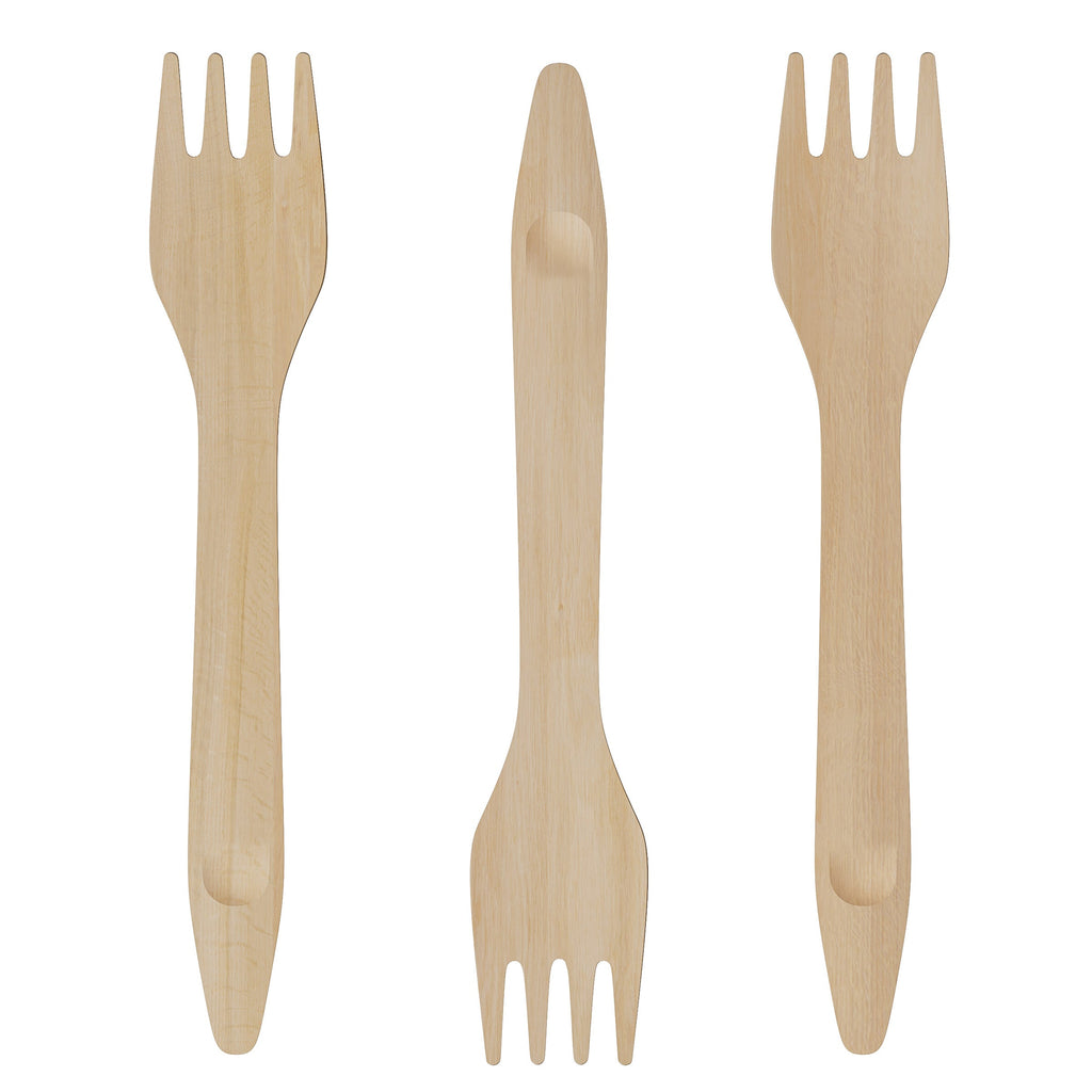 Compostable Birch Wood Forks — 1000-Pack, Full Size