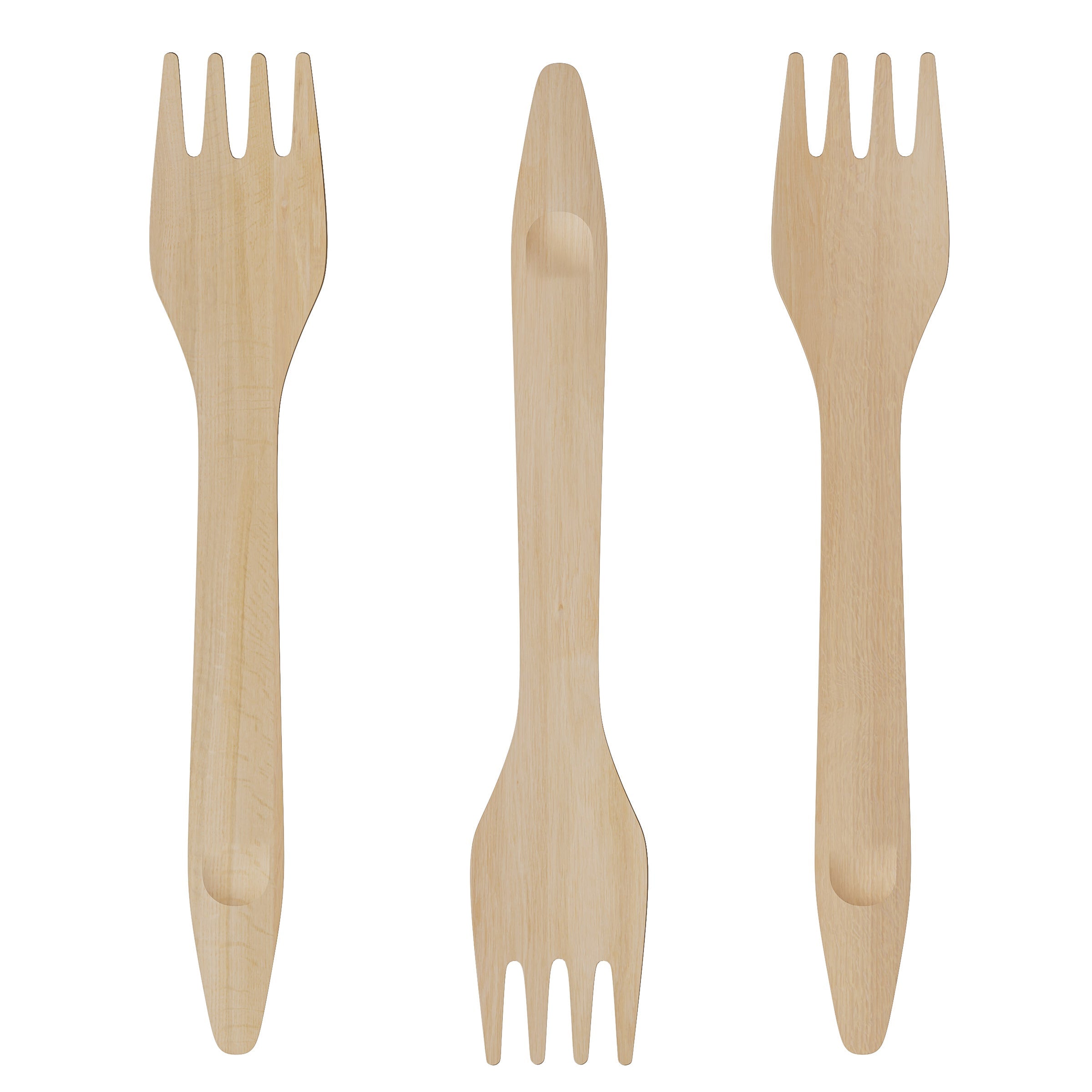 Compostable Birch Wood Forks — 1000-Pack, Full Size