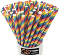 Rainbow Biodegradable Paper Straws — Box of 100