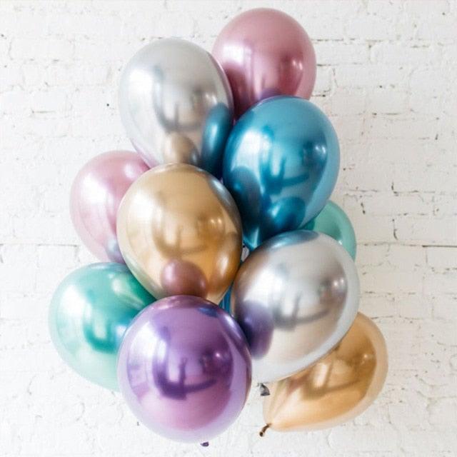 Metallic Chrome Latex Balloons — 50 or 100 Count, 5/10/12"