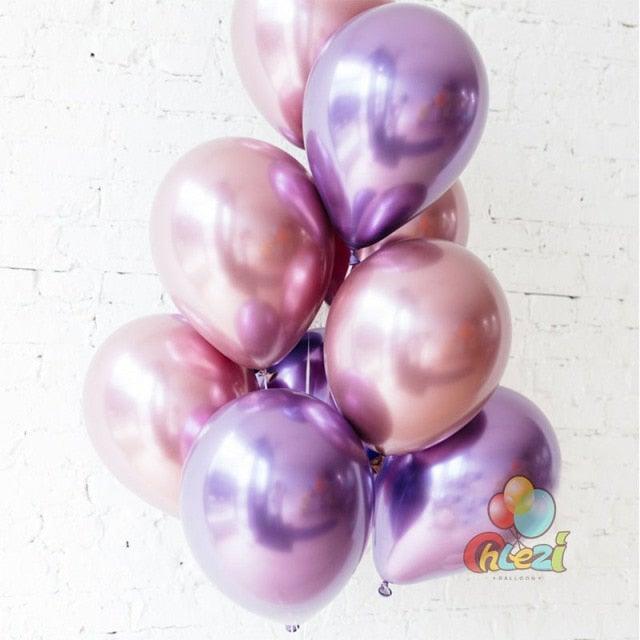 Metallic Chrome Latex Balloons — 50 or 100 Count, 5/10/12"