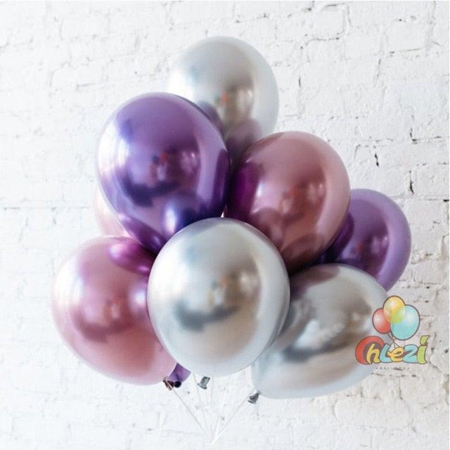 Metallic Chrome Latex Balloons — 50 or 100 Count, 5/10/12"