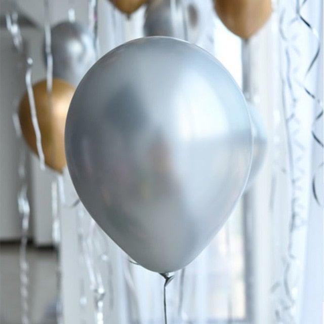 Metallic Chrome Latex Balloons — 50 or 100 Count, 5/10/12"