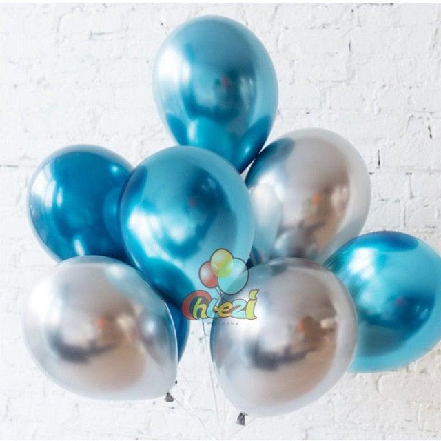 Metallic Chrome Latex Balloons — 50 or 100 Count, 5/10/12"