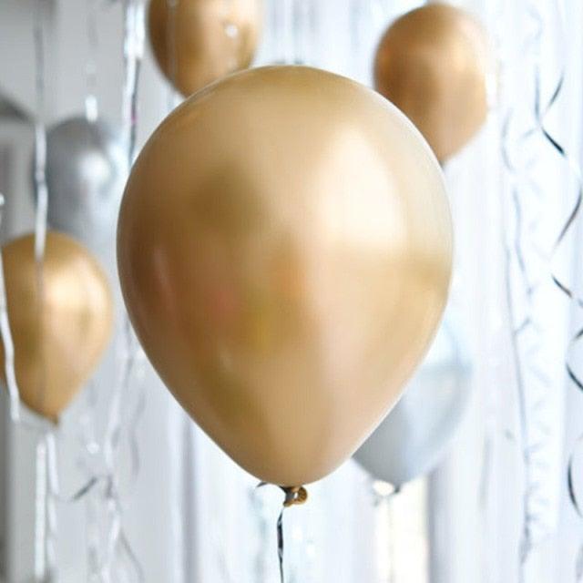 Metallic Chrome Latex Balloons — 50 or 100 Count, 5/10/12"