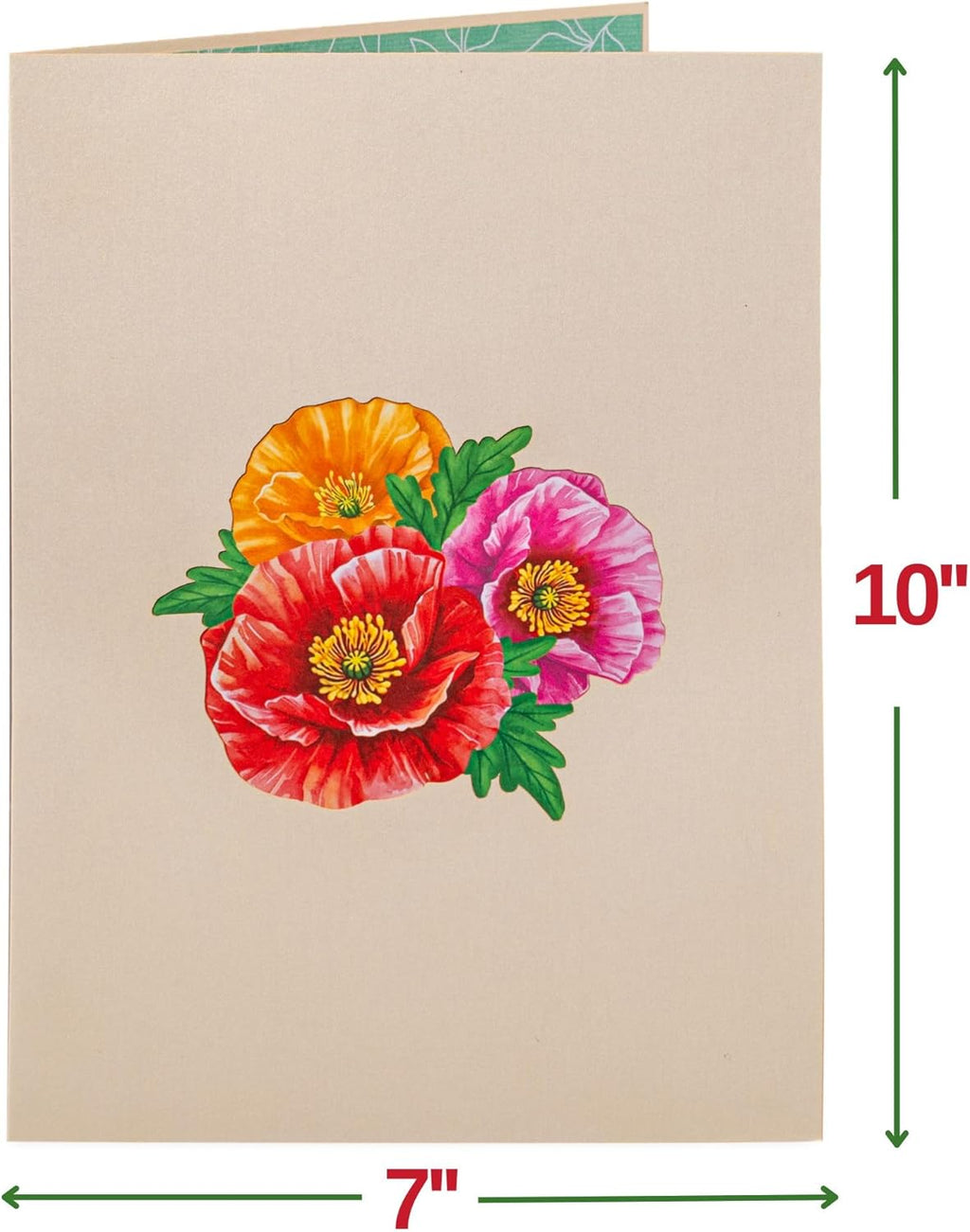 Poppy Blooms 3D Pop-Up Flower Bouquet Card | Laser-Cut Floral