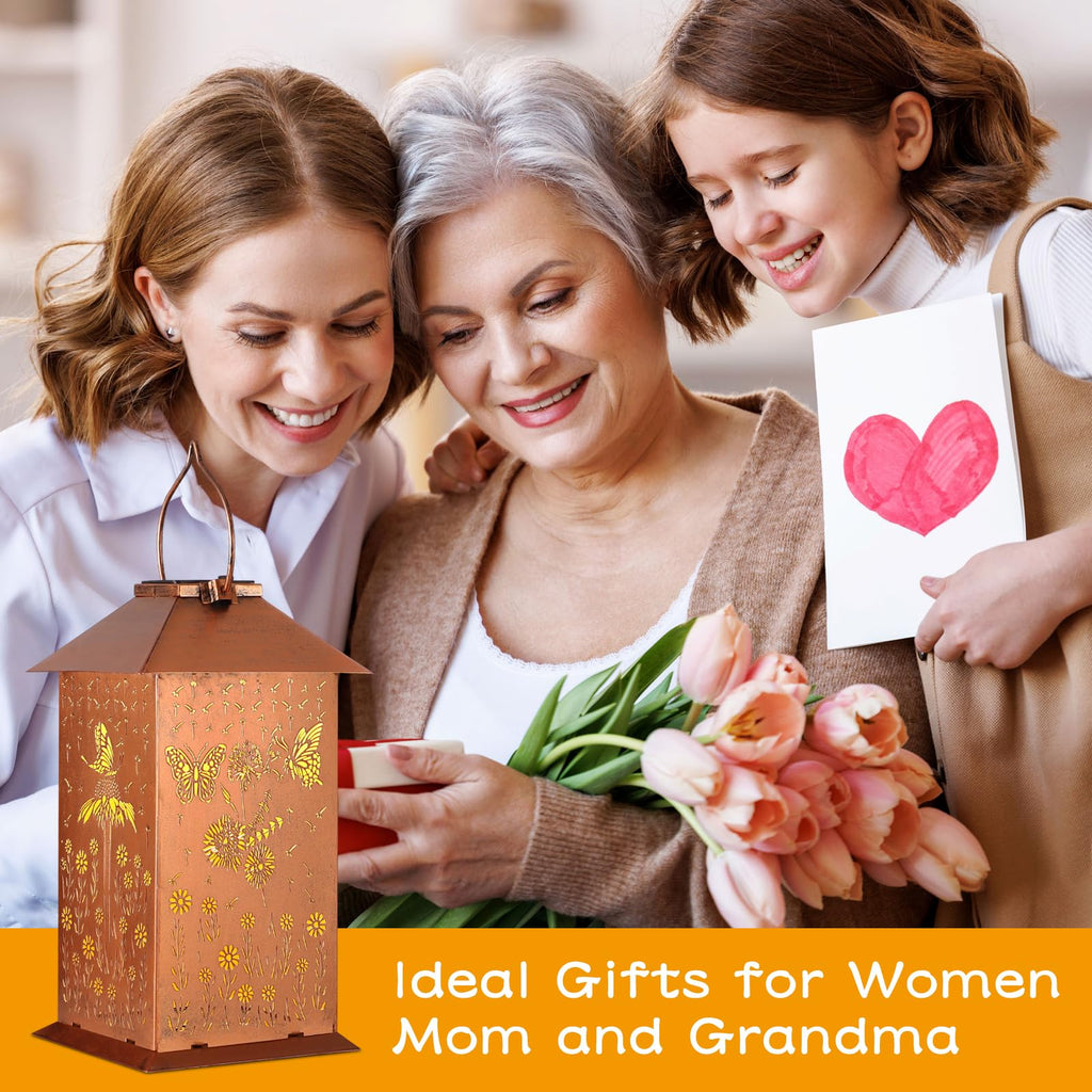 Butterfly Solar Lantern — Outdoor Waterproof LED, Copper Metal