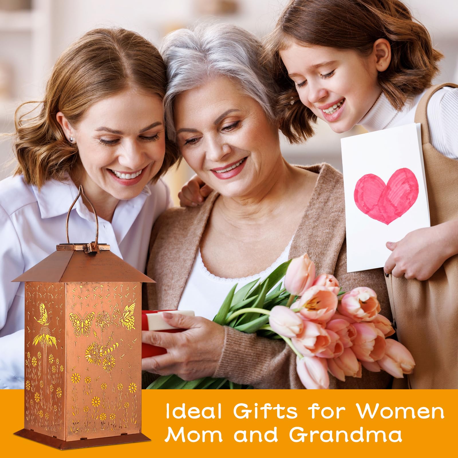 Butterfly Solar Lantern — Outdoor Waterproof LED, Copper Metal