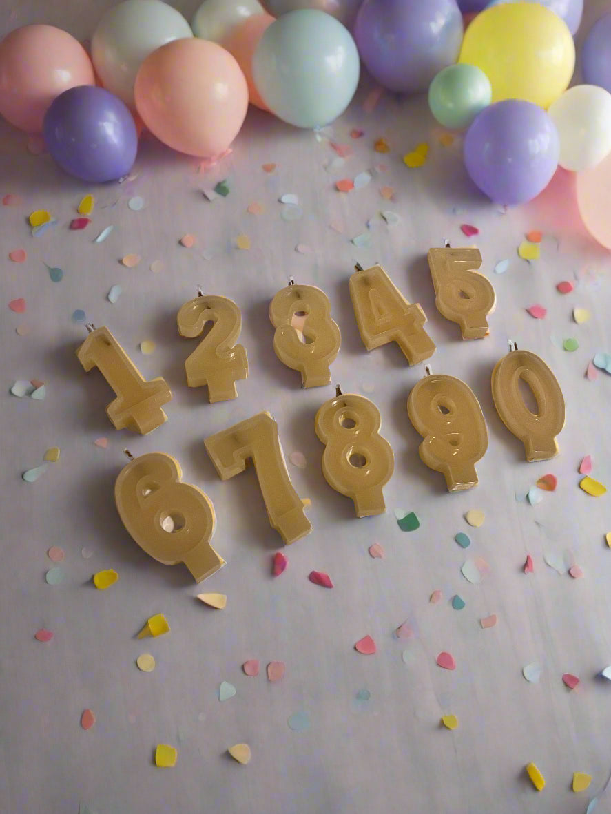 Beeswax Birthday Number Candles — Toxin-Free, 0 to 9