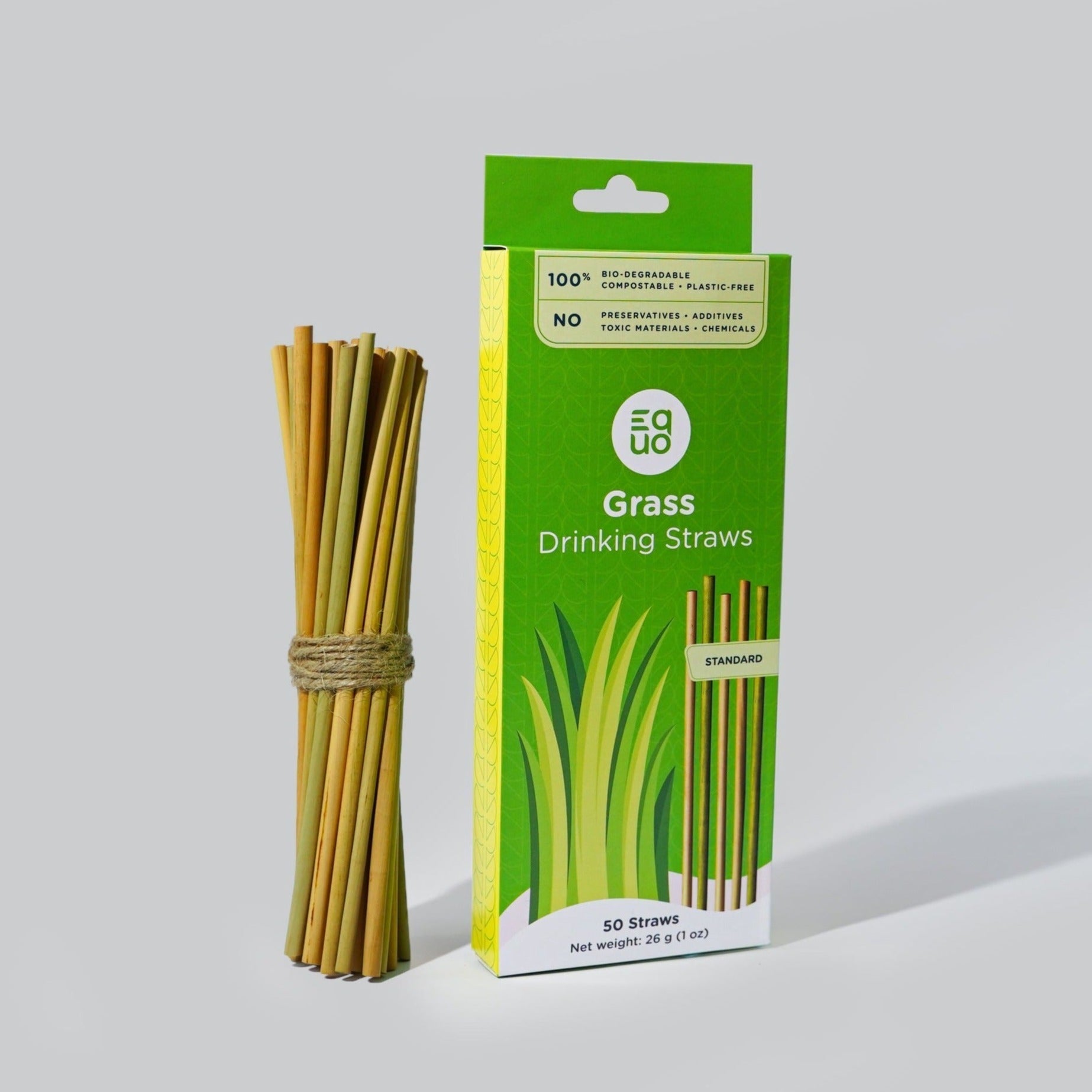 Grass Drinking Straws by EQUO — Biodegradable, Natural Sedge
