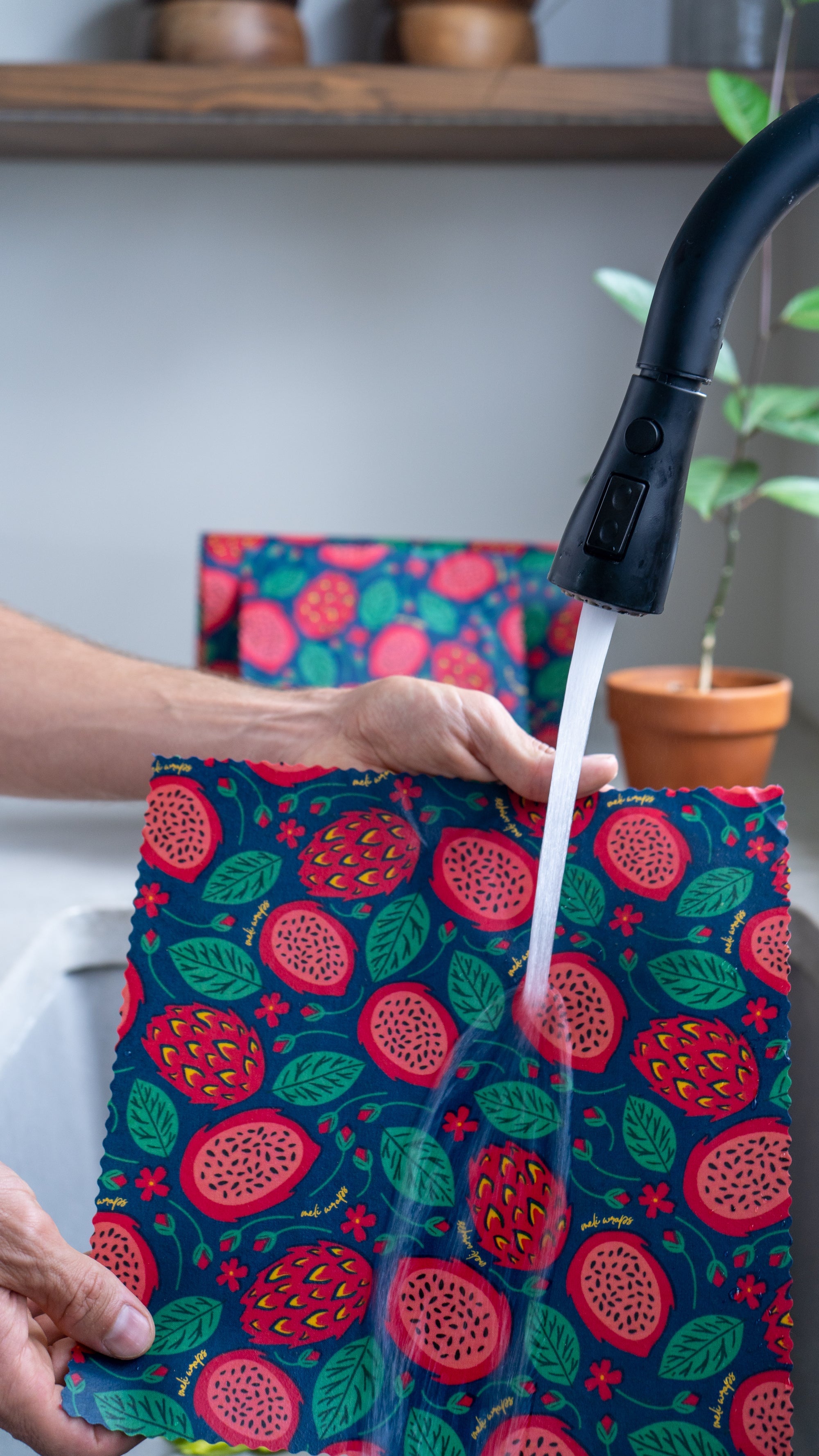 Beeswax Gift Wrap Roll | Reusable as Food Wrap | Dragonfruit Design