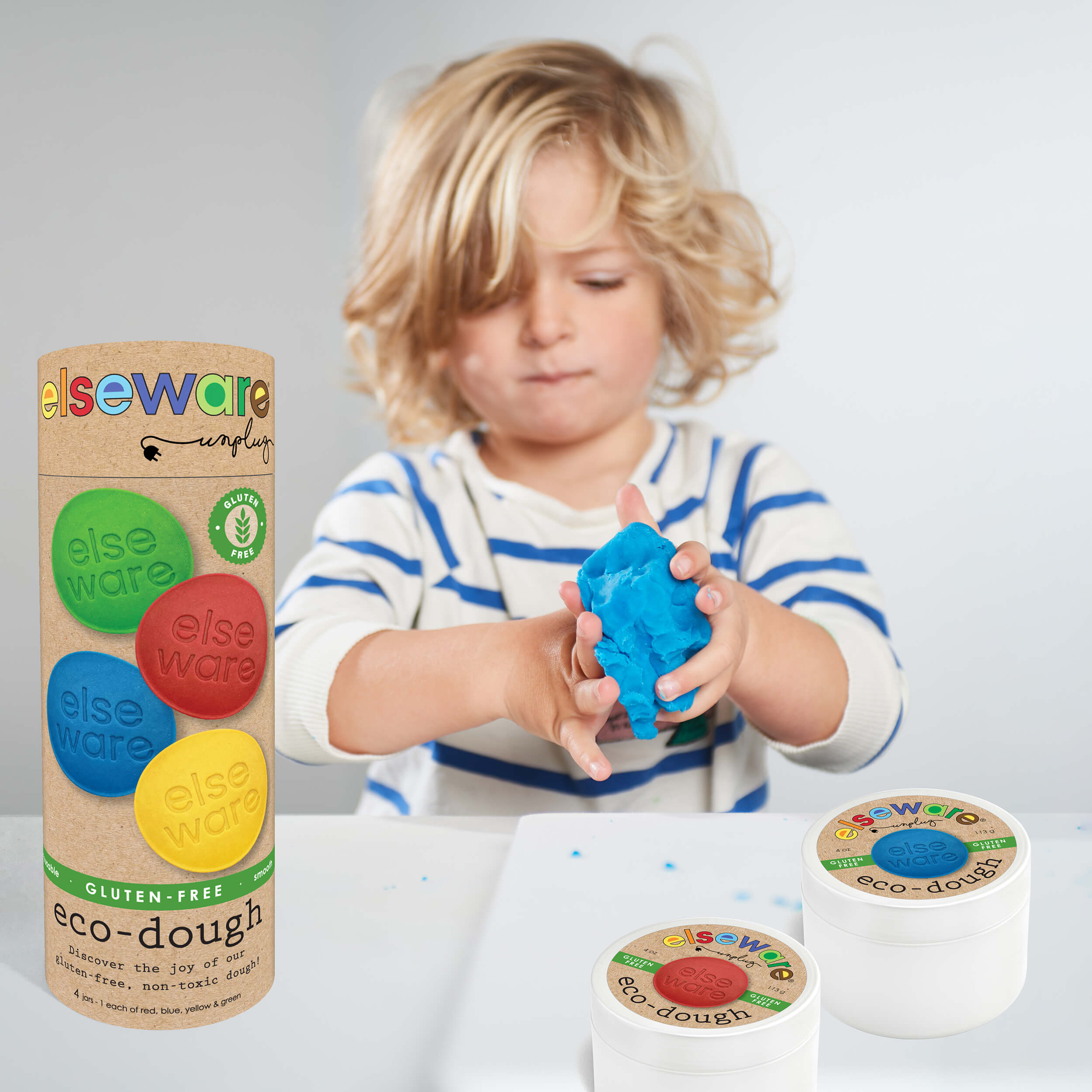 Eco-Dough Party Activity Pack | Gluten-Free Natural Play Dough for Kids — 4 Colors