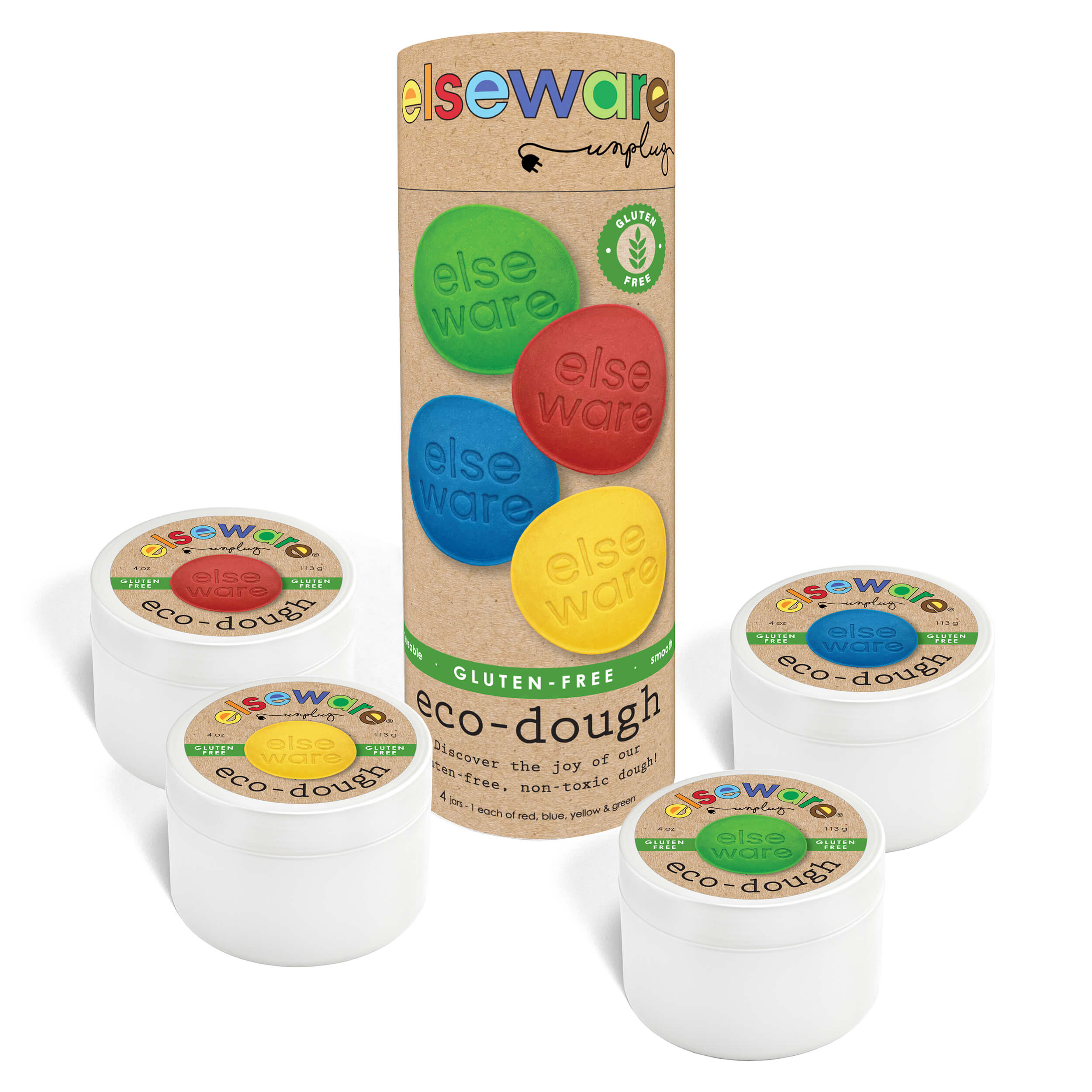 Eco-Dough Party Activity Pack | Gluten-Free Natural Play Dough for Kids — 4 Colors