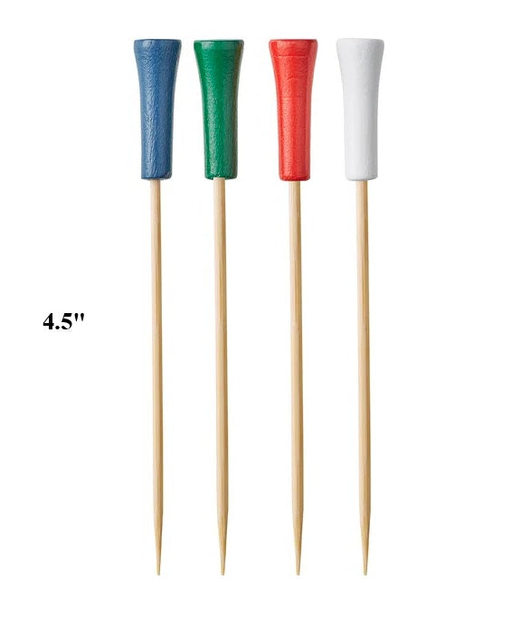 Golf Tee Bamboo Cocktail Picks — 4.75", 100 or 1000 Count