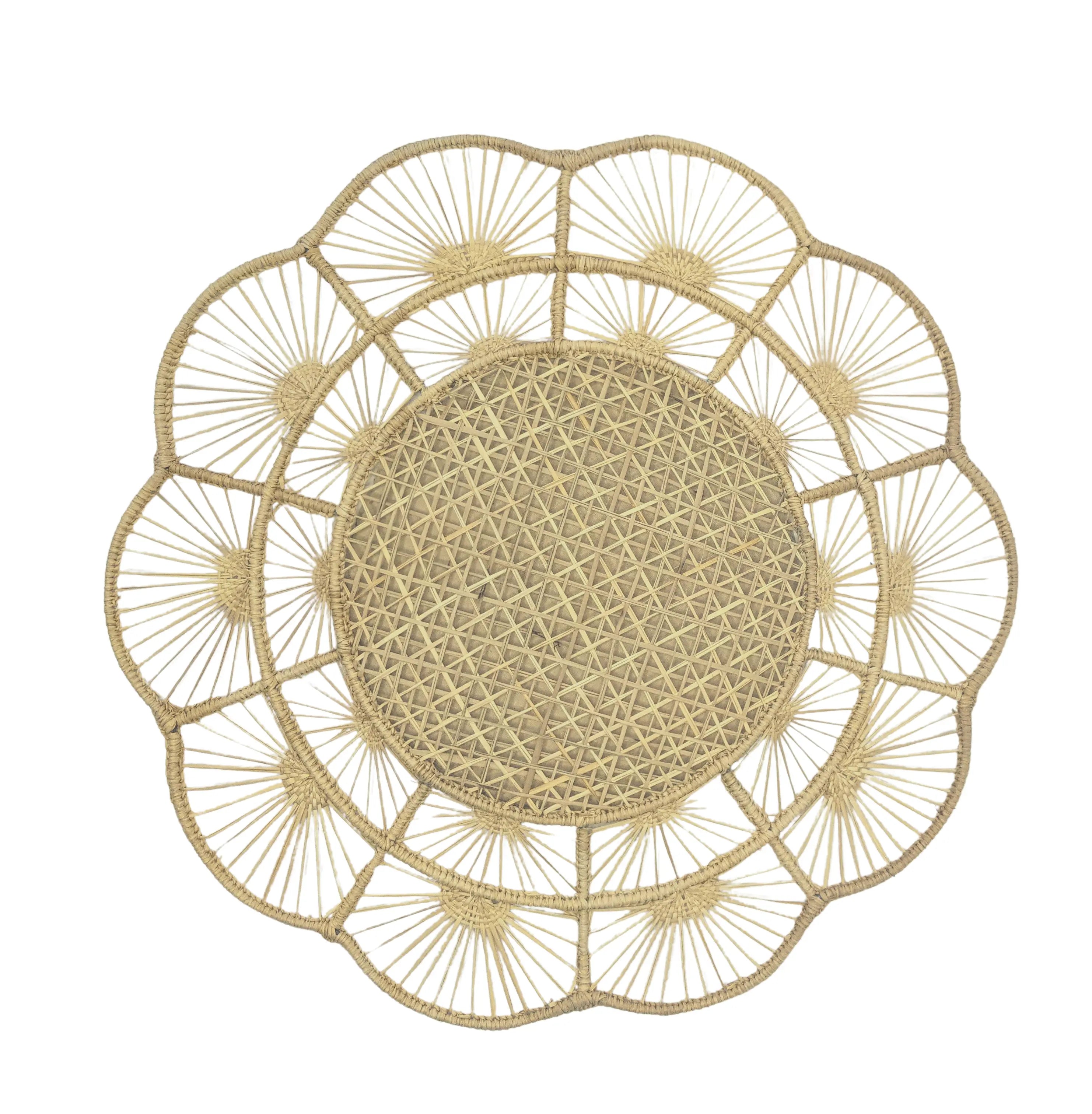 Petal Perfection Handwoven Iraca Palm Placemat | 15"