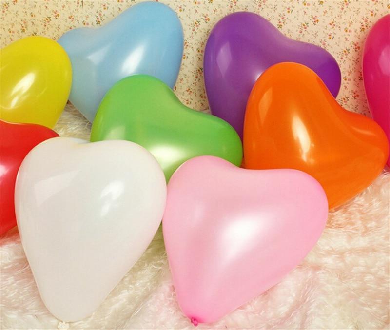 Red & Pink Heart Latex Balloons — Biodegradable, 100-Pack