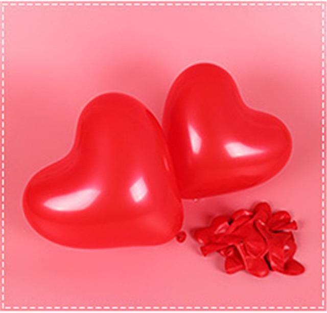 Red & Pink Heart Latex Balloons — Biodegradable, 100-Pack