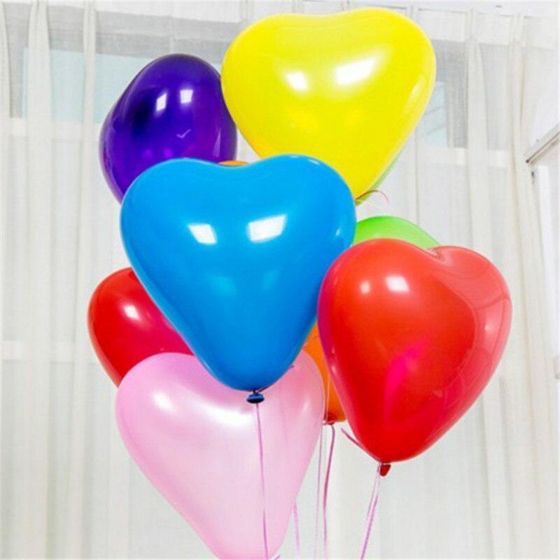 Red & Pink Heart Latex Balloons — Biodegradable, 100-Pack