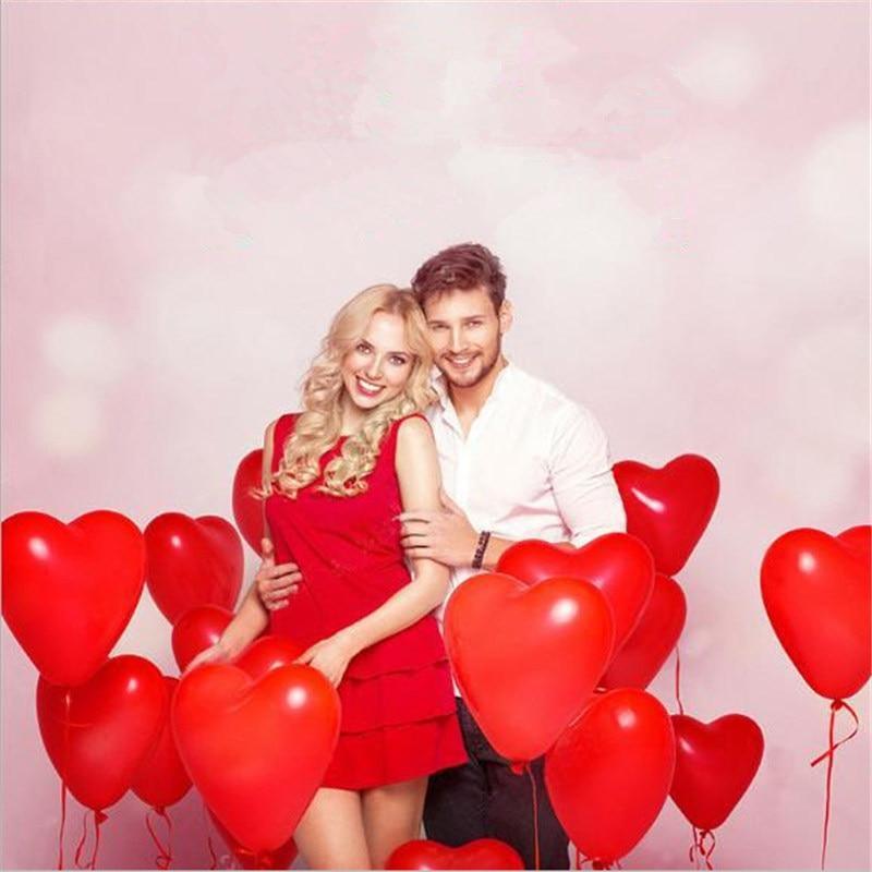 Red & Pink Heart Latex Balloons — Biodegradable, 100-Pack