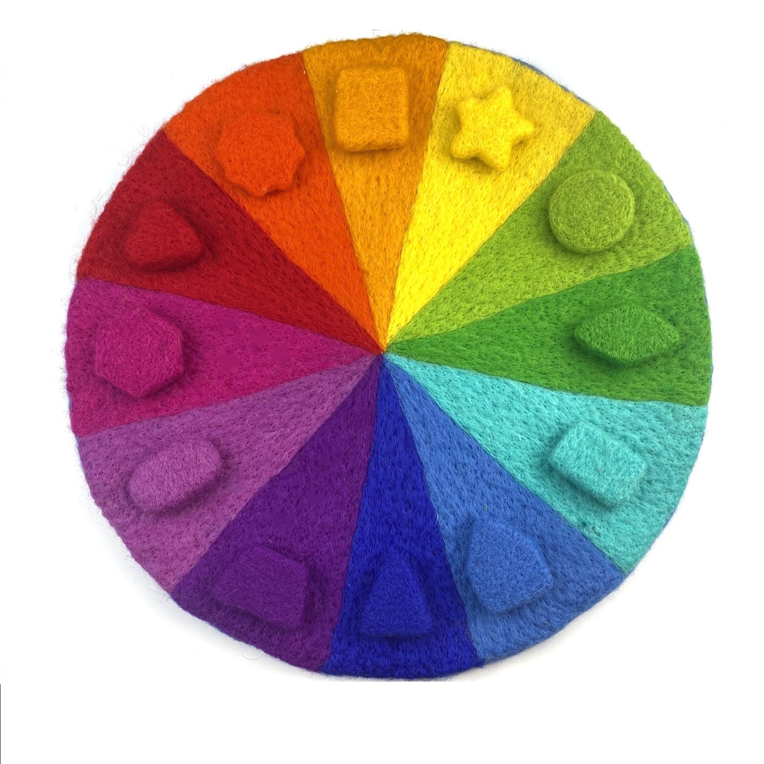 Rainbow Sorting Play Set — Felt Mat, Balls, Shapes & Bowls