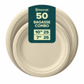 Compostable Sugarcane Plates — 10" & 7" Round Set | Bagasse