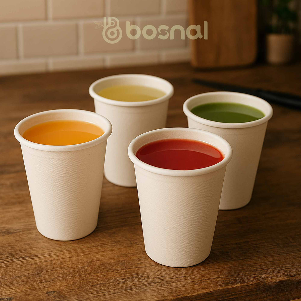 Compostable Sugarcane Cups & Lids | 8oz