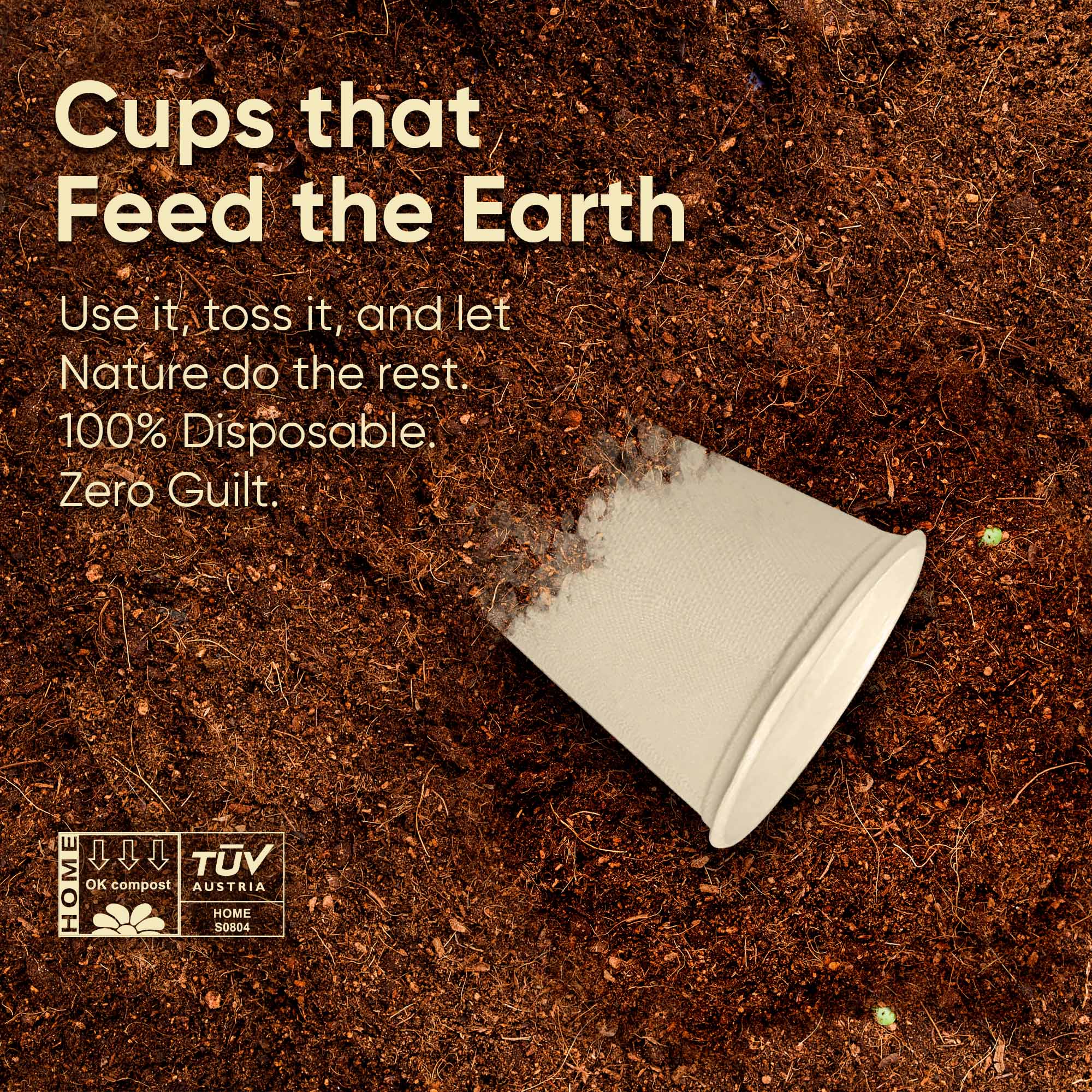 Compostable Sugarcane Cups & Lids | 8oz