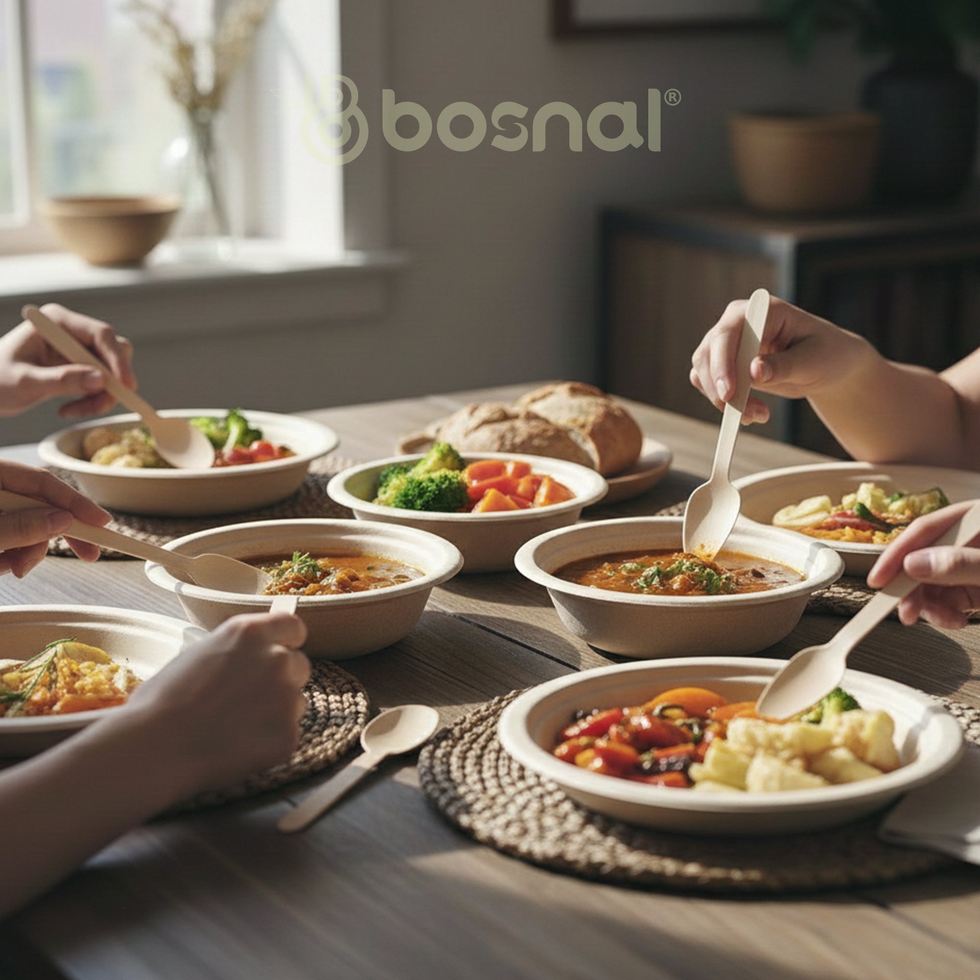 Bosnal Birch Wood Cutlery Set — 6.5", 100 Pieces