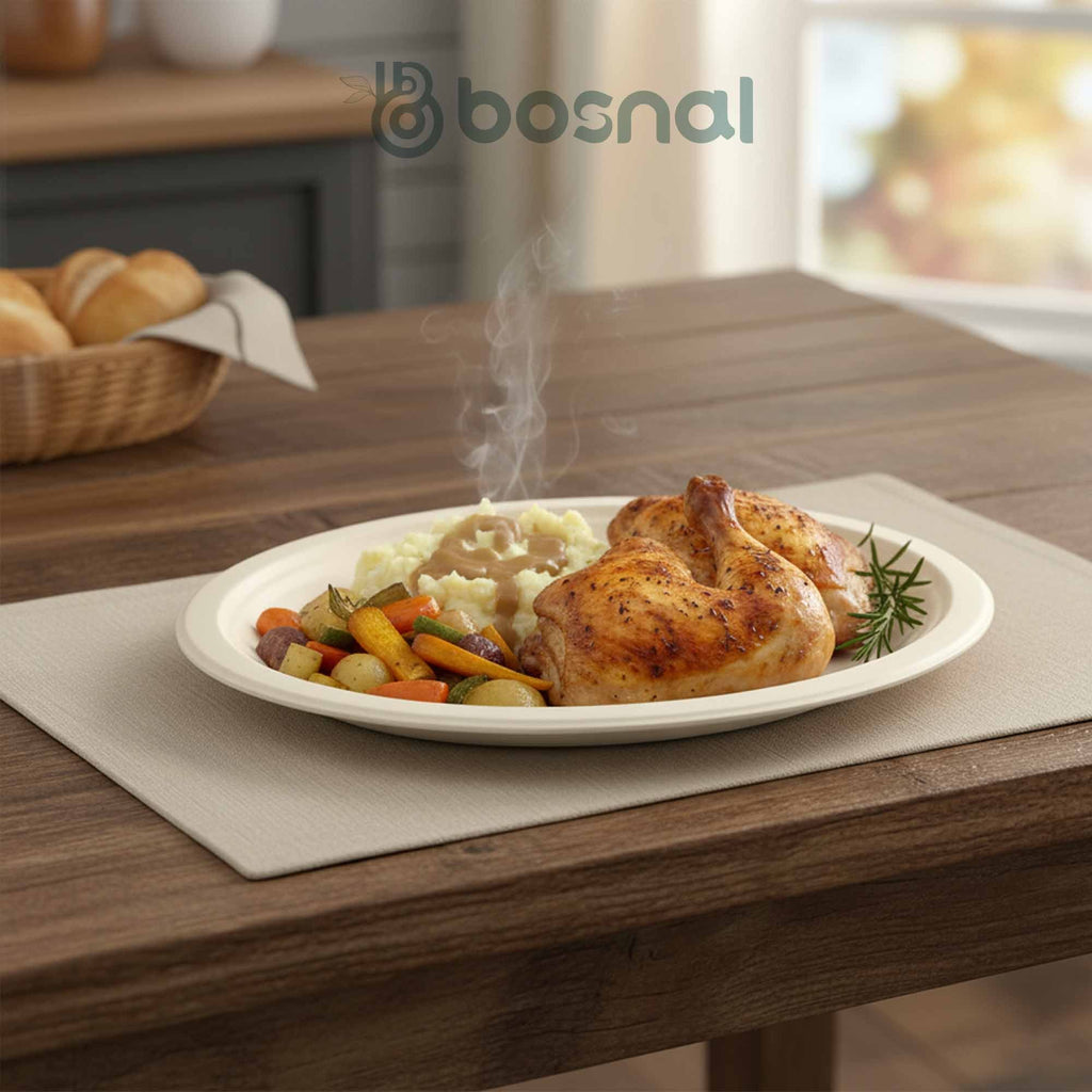 Compostable Sugarcane Plates – 10" Oval