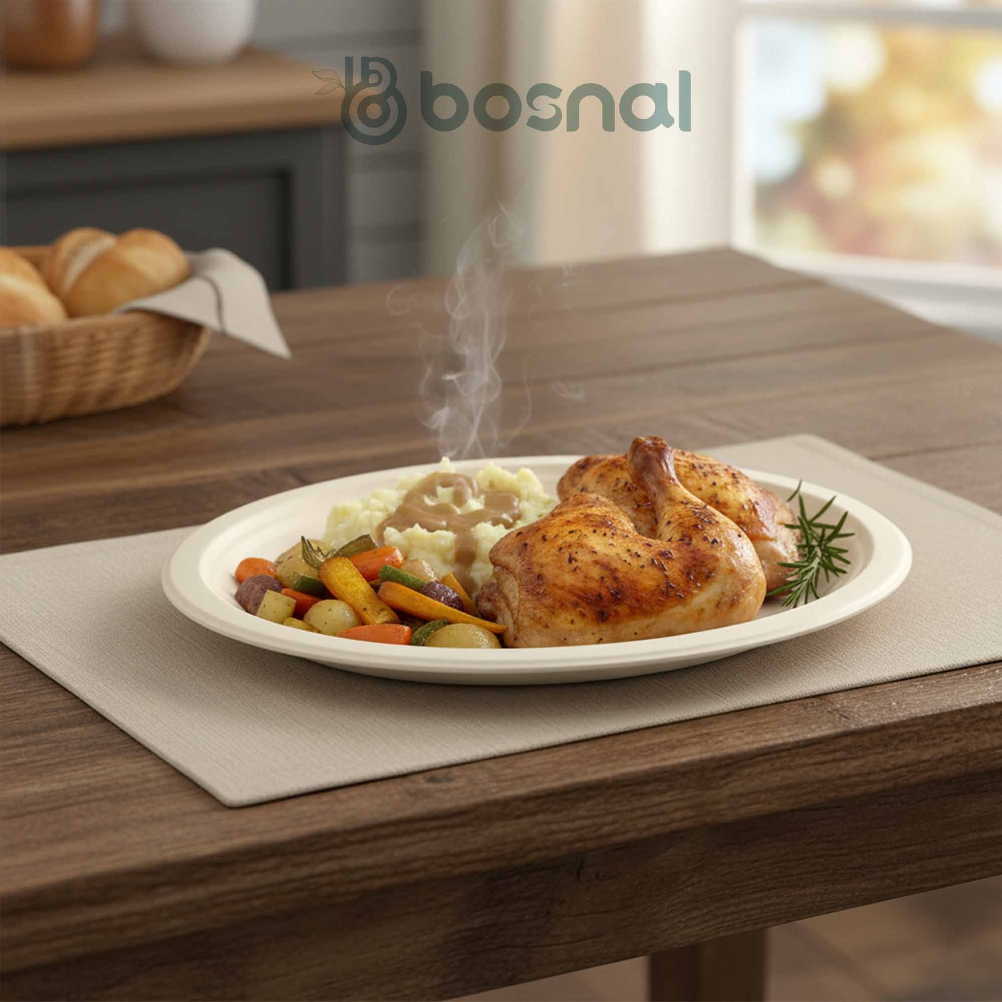 Compostable Sugarcane Plates – 10" Oval