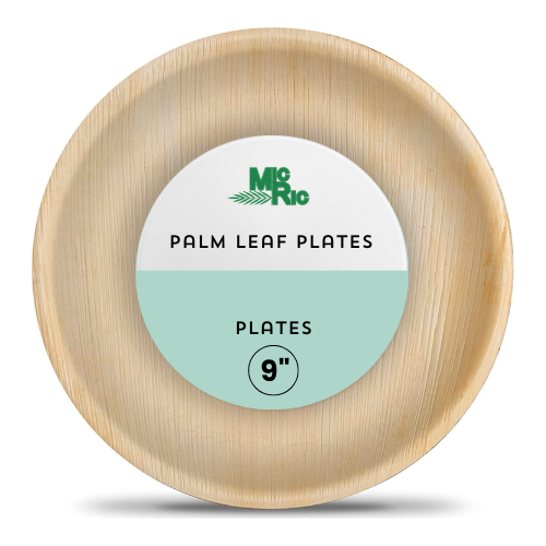 9" Round Palm Leaf Plates | Biodegradable & Compostable | 300-Pack