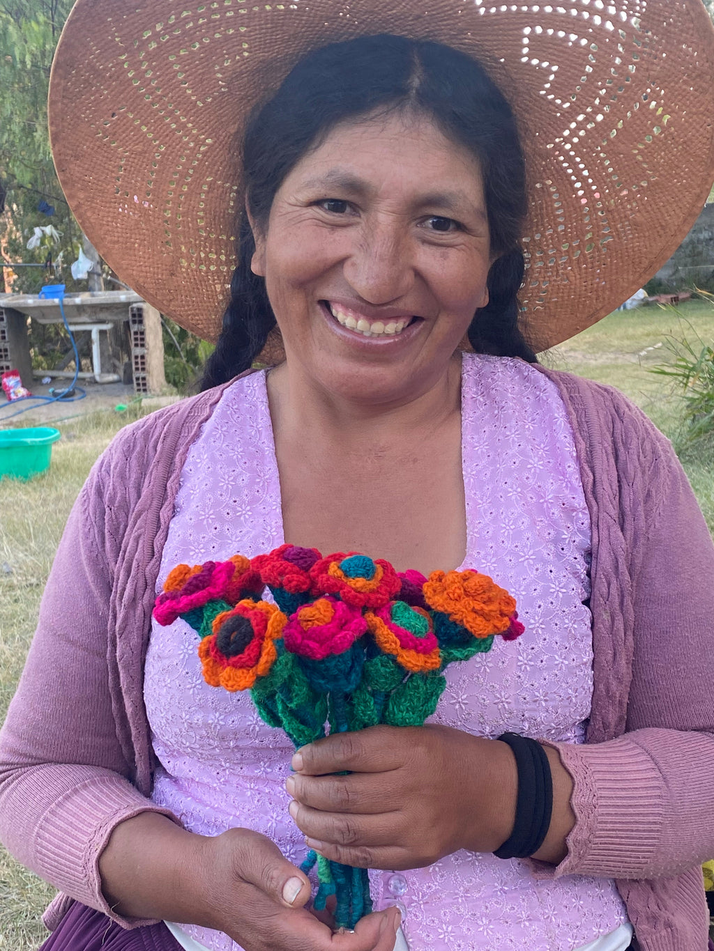 Handmade Wool Crochet Flower – Fair Trade Artisan Floral Decoration