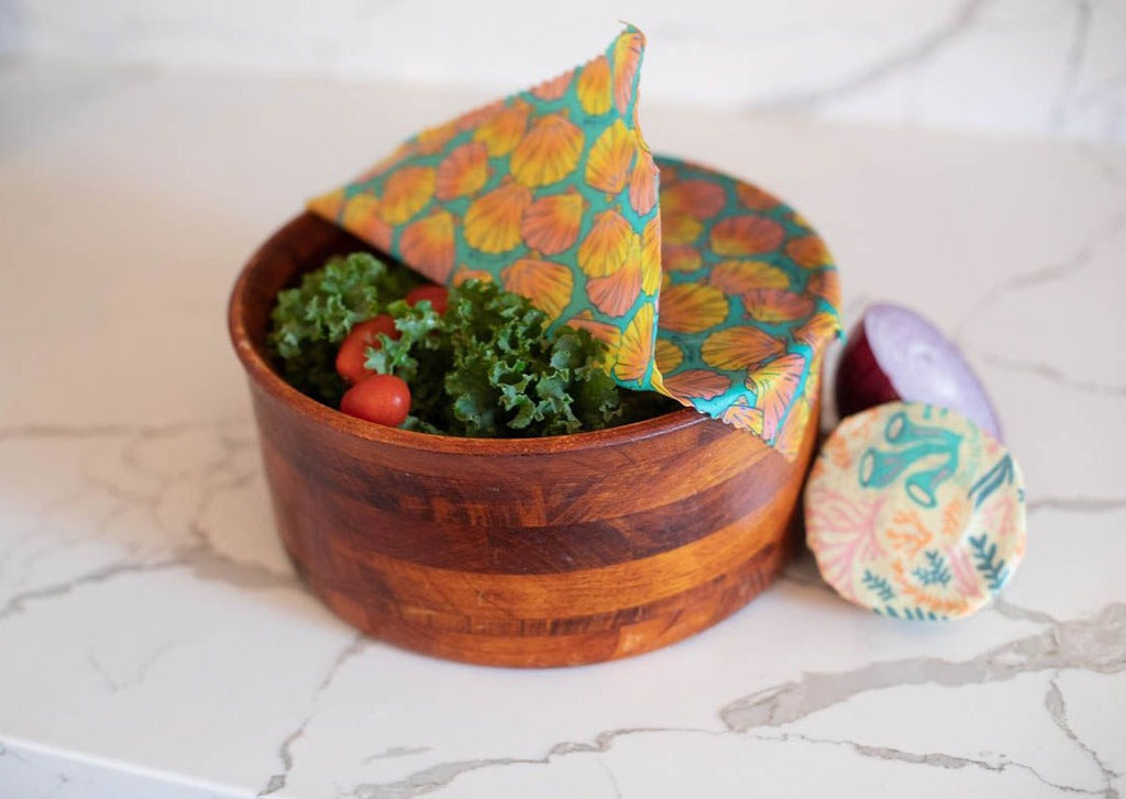 Beeswax Gift Wrap Roll | Reusable as Food Wrap | Shells Design