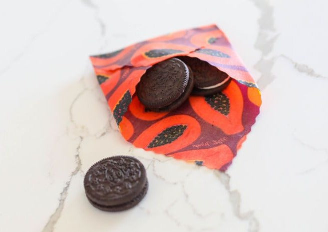 Beeswax Gift Wrap Roll | Reusable as Food Wrap | Purple Papaya Design