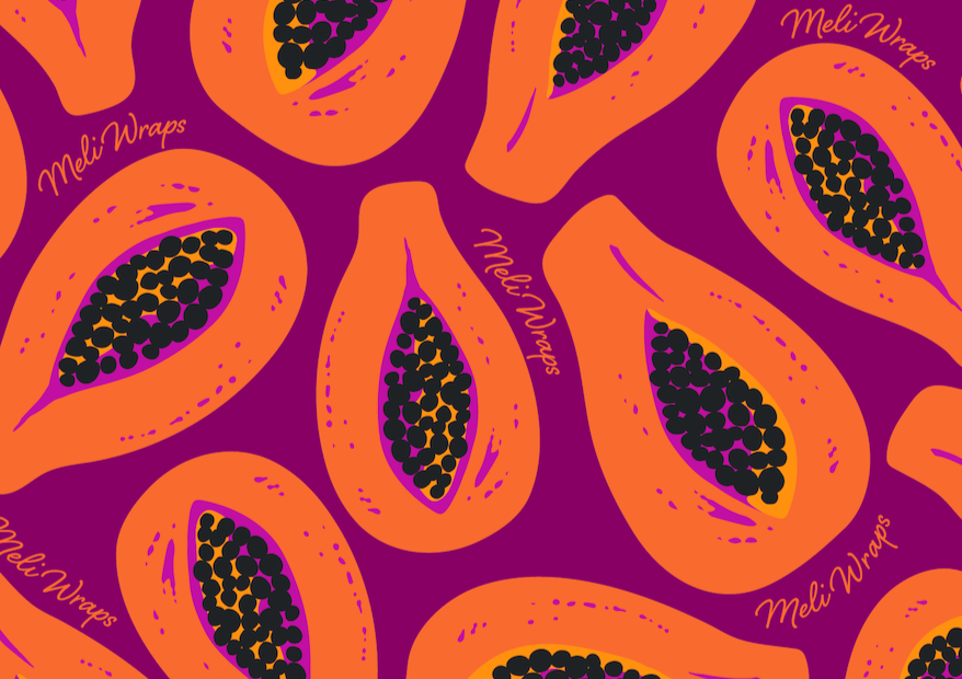 Beeswax Gift Wrap Roll | Reusable as Food Wrap | Purple Papaya Design