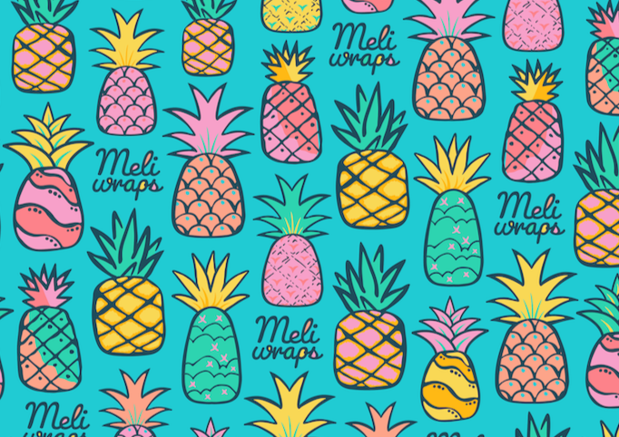 Beeswax Gift Wrap Roll | Reusable as Food Wrap | Pineapple Design