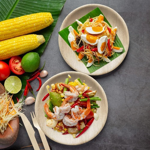 Natural Palm Leaf Plates — 9" Round