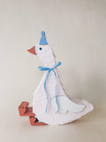 Sitting Goose Piñata — Handmade, Blue, 17"