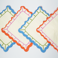 Colorful Scalloped Paper Napkins — Retro Art Style, Pack of 20
