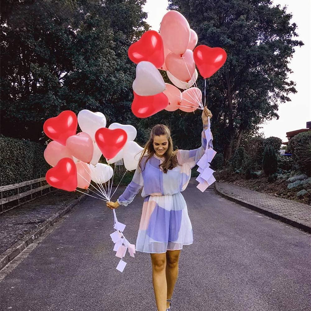 Red & Pink Heart Latex Balloons — Biodegradable, 100-Pack