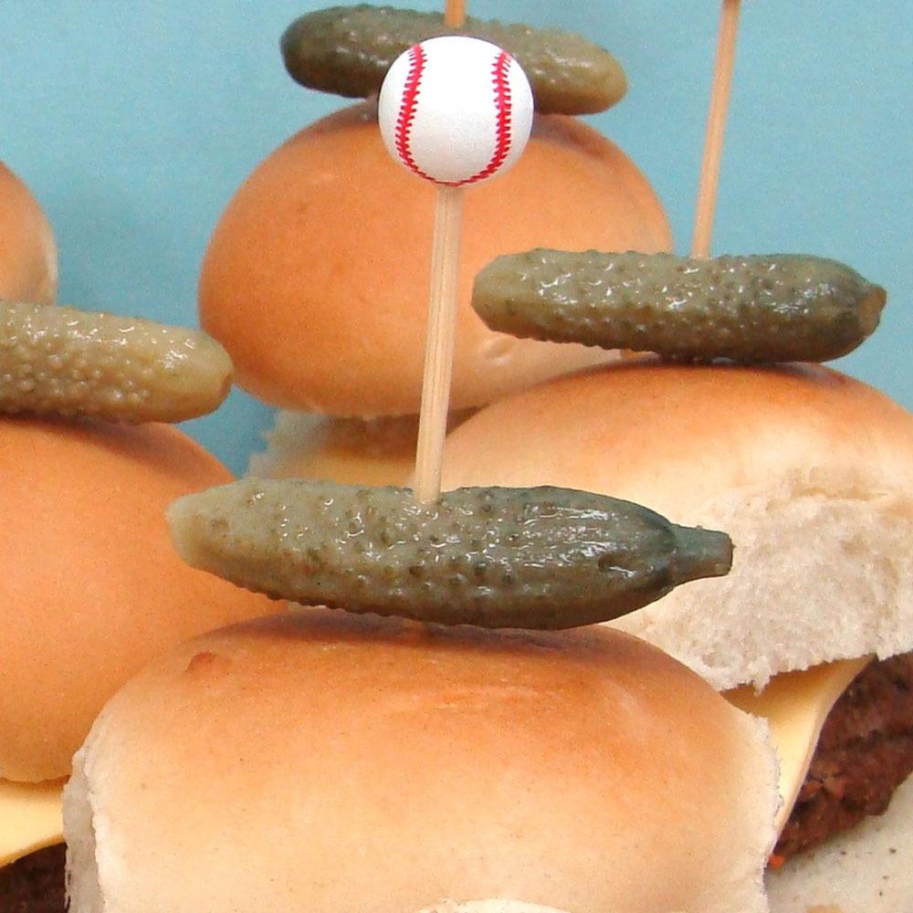 Baseball Bamboo Cocktail Picks — 4.75", 100 or 1000 Count