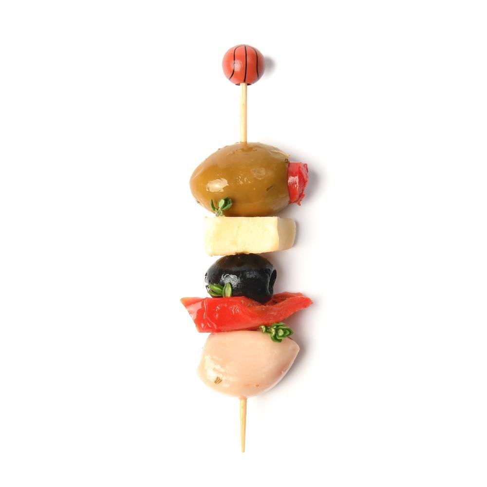 Basketball Bamboo Cocktail Picks — 4.75", 100 or 1000 Count