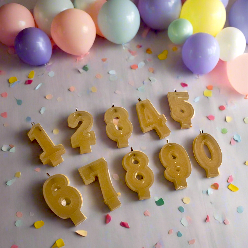 Beeswax Birthday Number Candles — Toxin-Free, 0 to 9